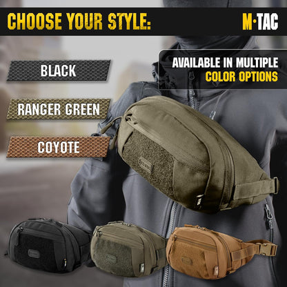 Military Tactical Mens Fanny Pack - Waist Belt Bag - Concealed Carry Fanny Pack For Men & Women Cross Body EDC Black
