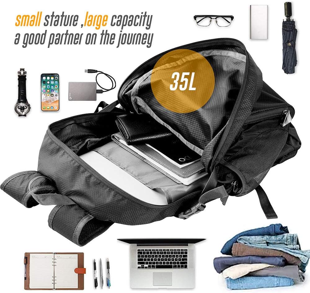 35L Lightweight Packable Backpack Waterproof Durable Hiking Travel Backpack Daypack
