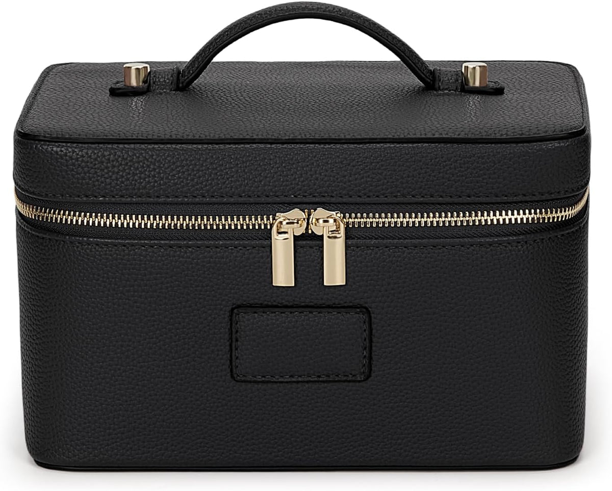 Makeup Bag Large Vanity Case for Women Travel Cosmetic Bag Makeup Case Organizer Leather Travel Toiletry Bag