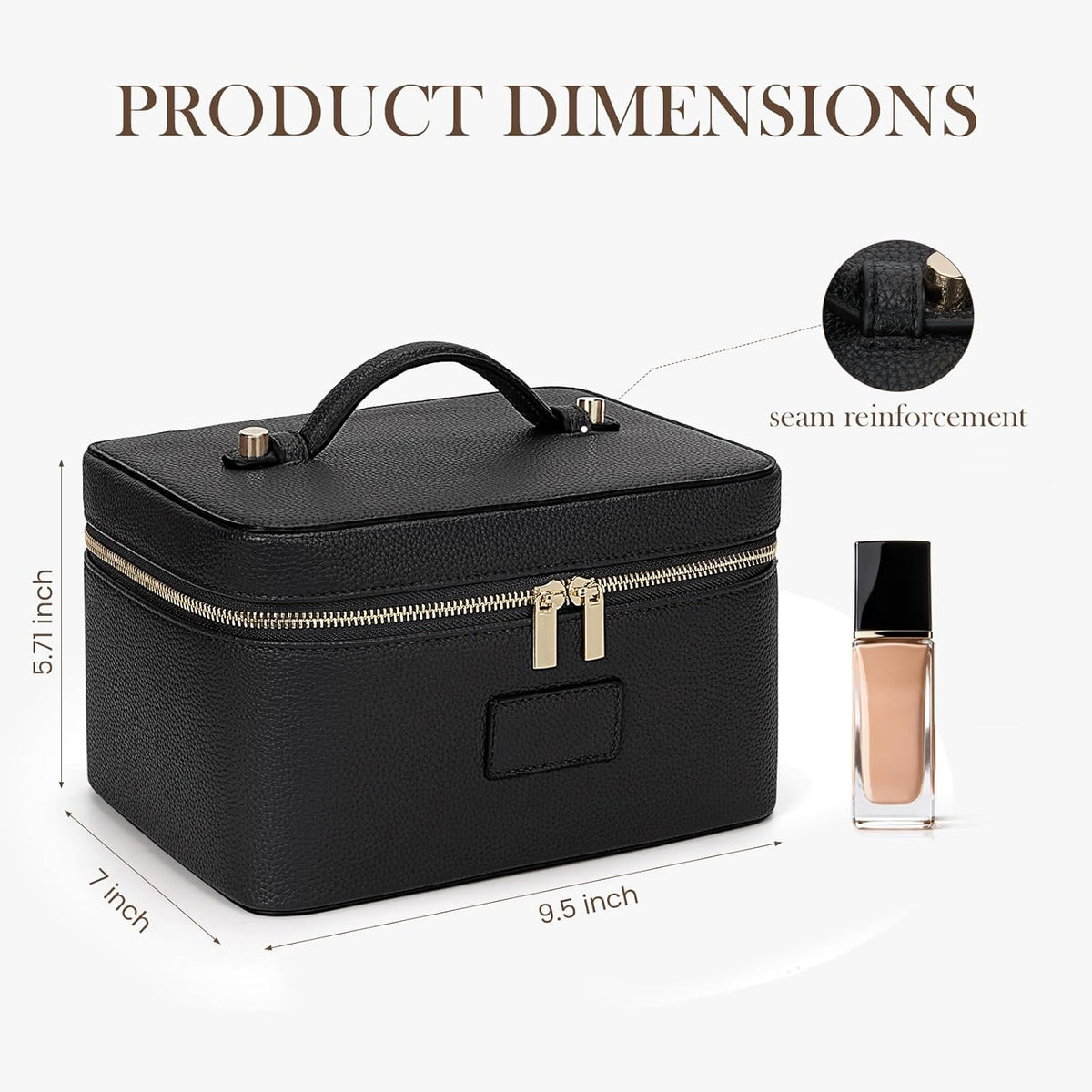 Makeup Bag Large Vanity Case for Women Travel Cosmetic Bag Makeup Case Organizer Leather Travel Toiletry Bag
