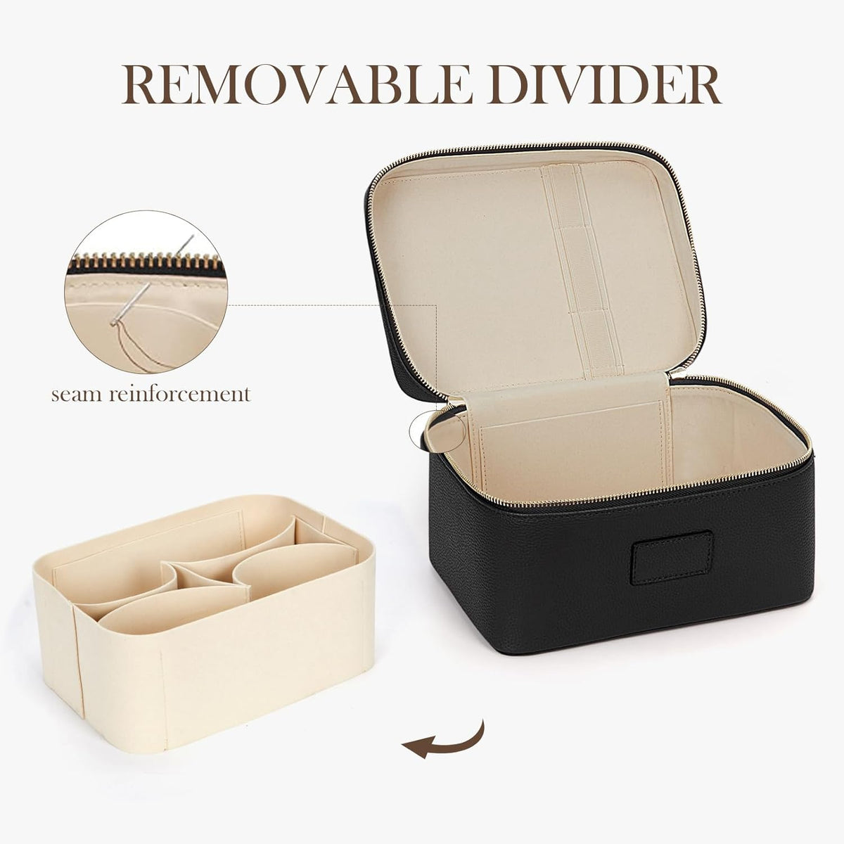Makeup Bag Large Vanity Case for Women Travel Cosmetic Bag Makeup Case Organizer Leather Travel Toiletry Bag