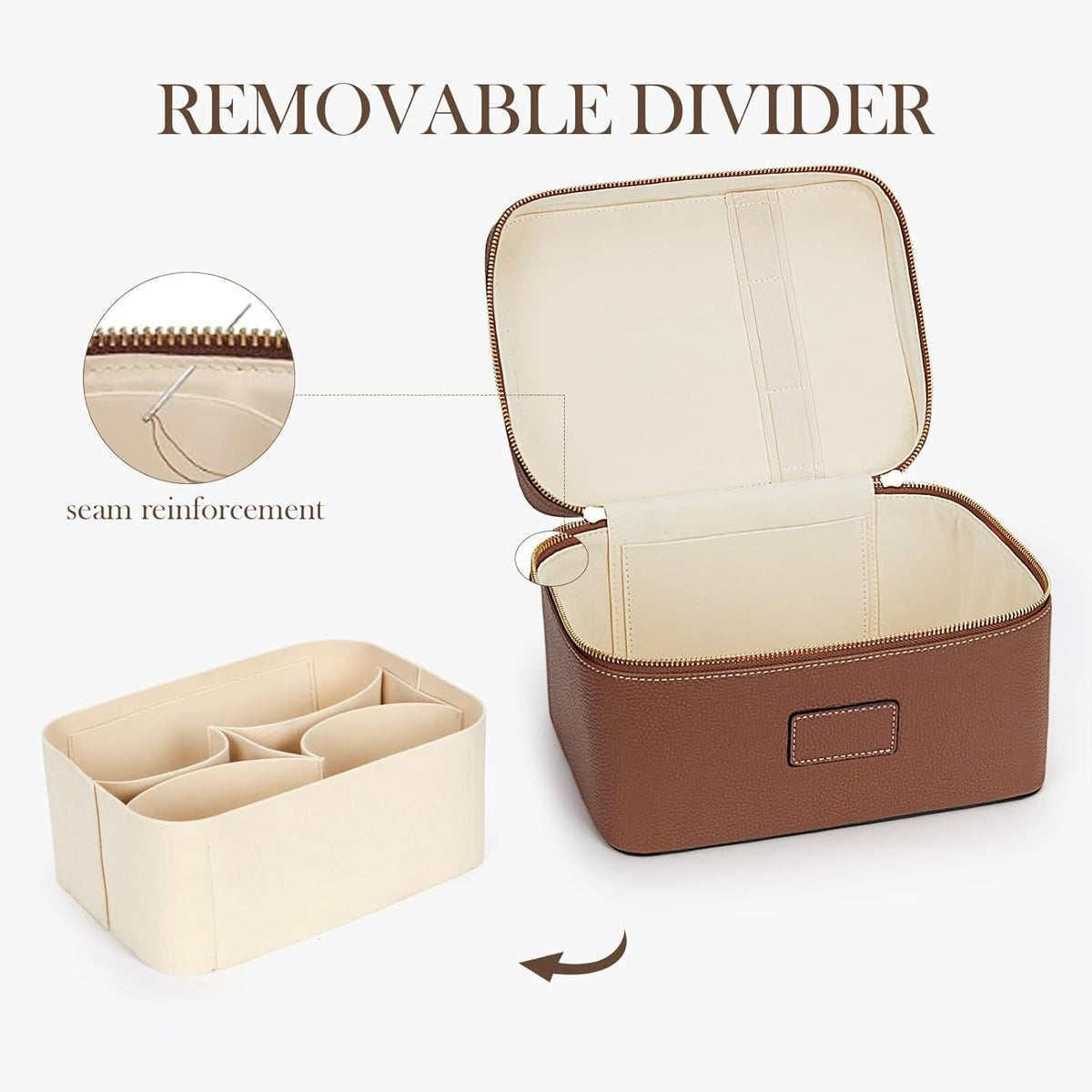 Makeup Bag Large Vanity Case for Women Travel Cosmetic Bag Makeup Case Organizer Leather Travel Toiletry Bag