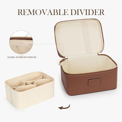 Makeup Bag Large Vanity Case for Women Travel Cosmetic Bag Makeup Case Organizer Leather Travel Toiletry Bag