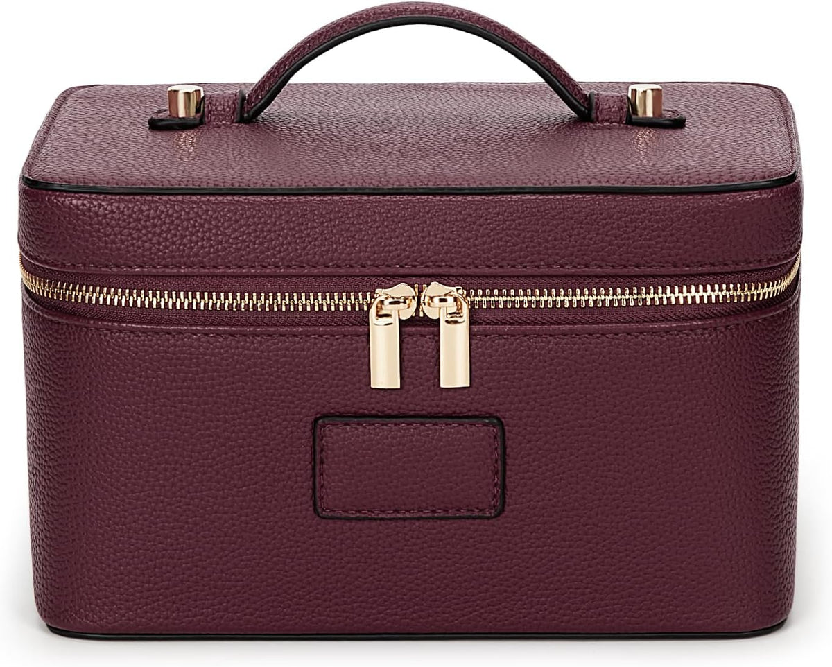 Makeup Bag Large Vanity Case for Women Travel Cosmetic Bag Makeup Case Organizer Leather Travel Toiletry Bag