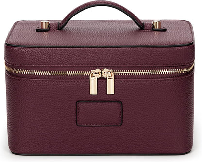 Makeup Bag Large Vanity Case for Women Travel Cosmetic Bag Makeup Case Organizer Leather Travel Toiletry Bag