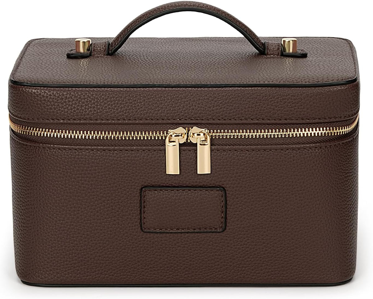 Makeup Bag Large Vanity Case for Women Travel Cosmetic Bag Makeup Case Organizer Leather Travel Toiletry Bag