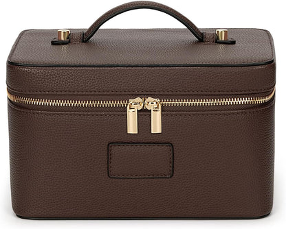 Makeup Bag Large Vanity Case for Women Travel Cosmetic Bag Makeup Case Organizer Leather Travel Toiletry Bag