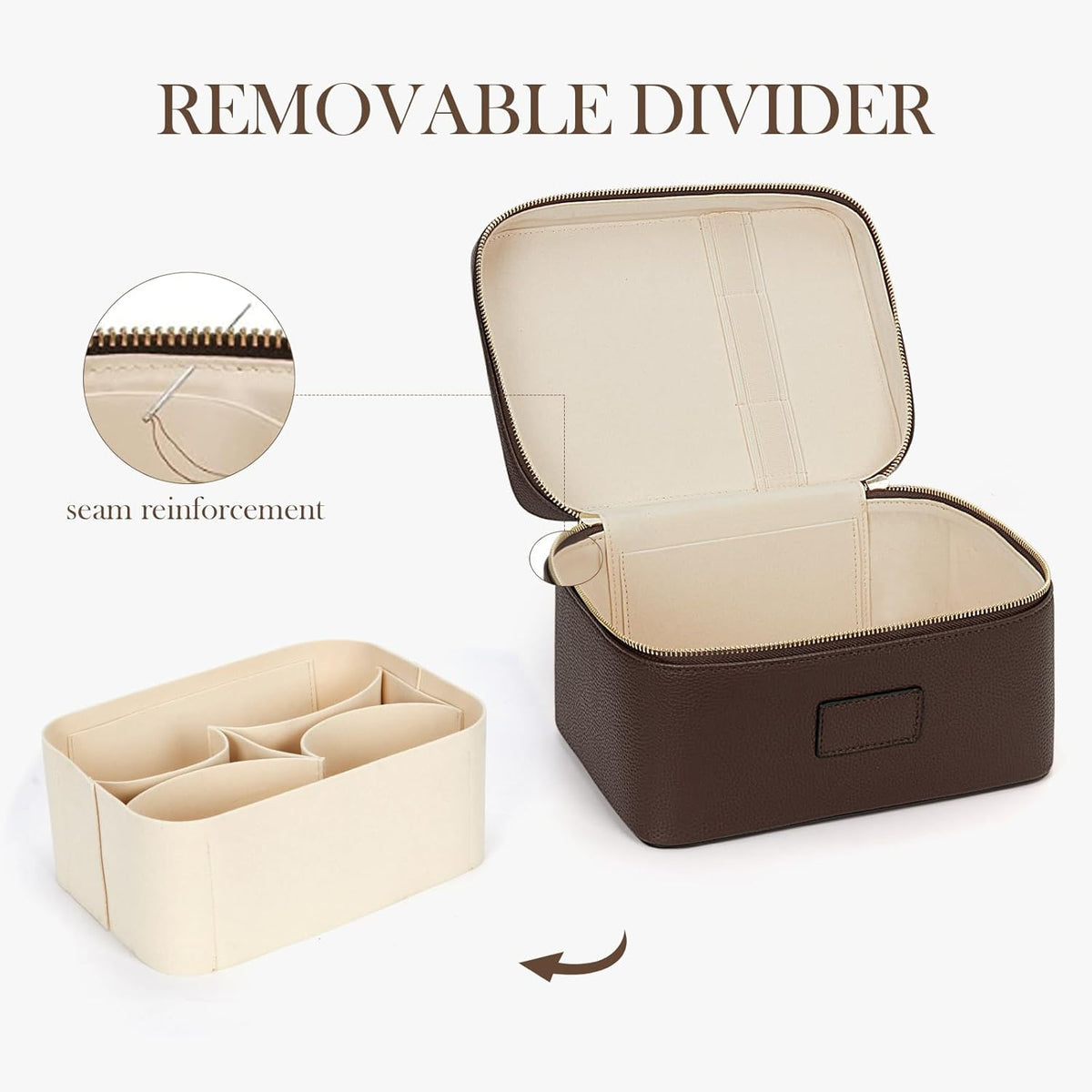 Makeup Bag Large Vanity Case for Women Travel Cosmetic Bag Makeup Case Organizer Leather Travel Toiletry Bag