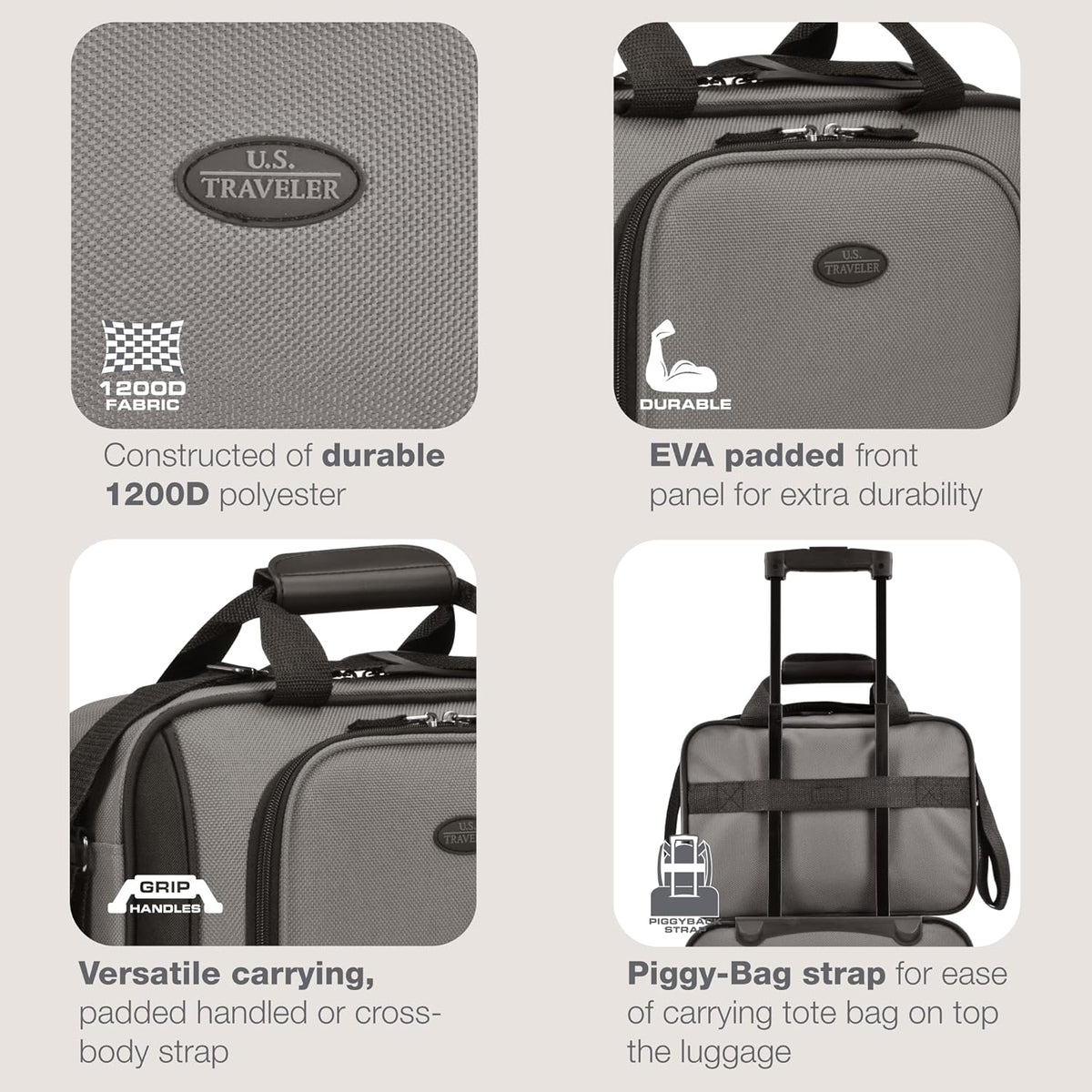 Rio 14" Travel Tote Bag, Lightweight 1200D Carry-On Bag for Women & Men