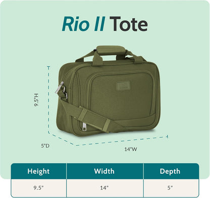 Rio 14" Travel Tote Bag, Lightweight 1200D Carry-On Bag for Women & Men