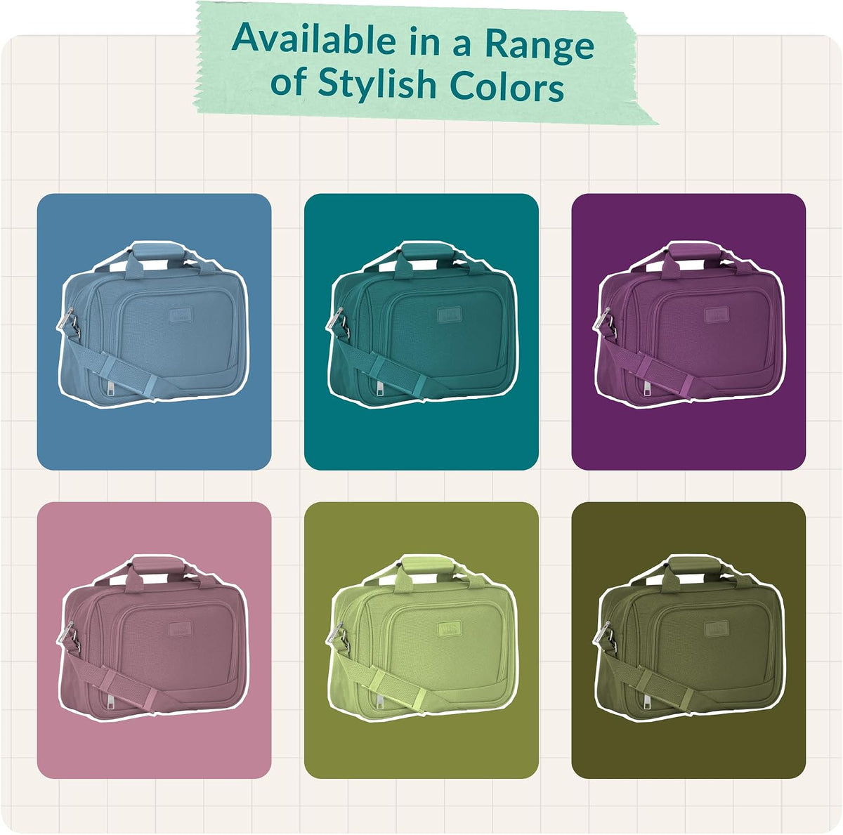 Rio 14" Travel Tote Bag, Lightweight 1200D Carry-On Bag for Women & Men