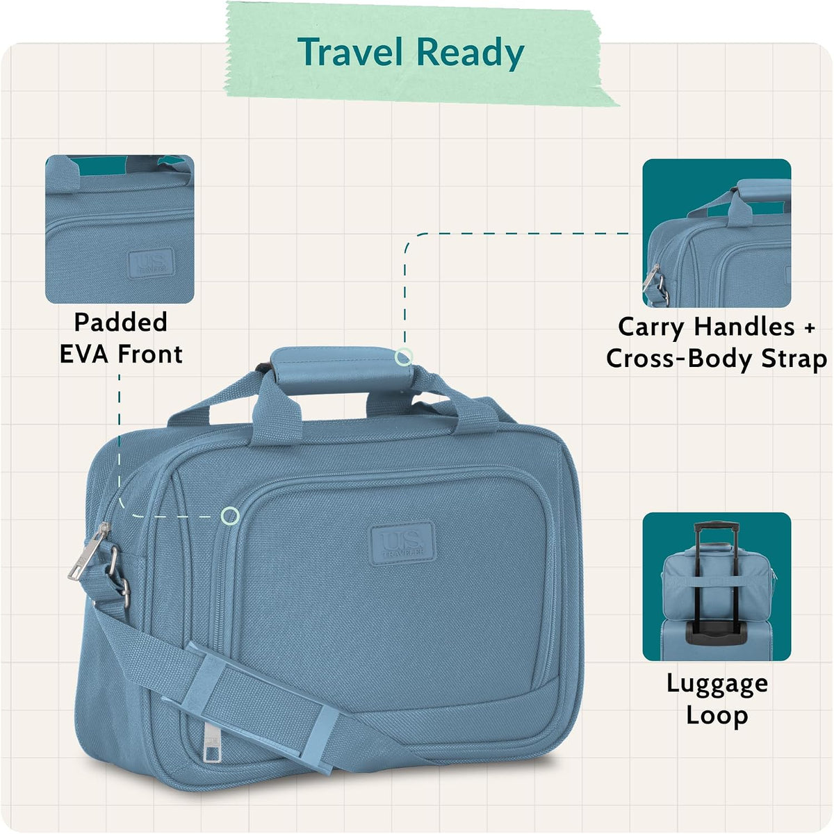 Rio 14" Travel Tote Bag, Lightweight 1200D Carry-On Bag for Women & Men