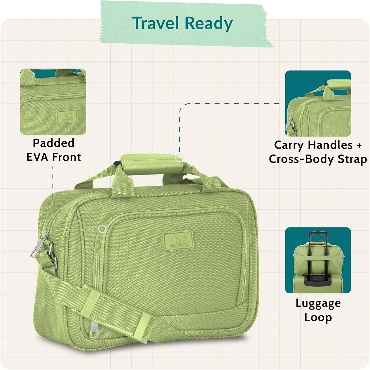 Rio 14" Travel Tote Bag, Lightweight 1200D Carry-On Bag for Women & Men