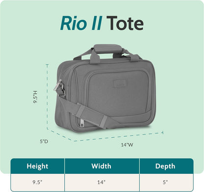 Rio 14" Travel Tote Bag, Lightweight 1200D Carry-On Bag for Women & Men