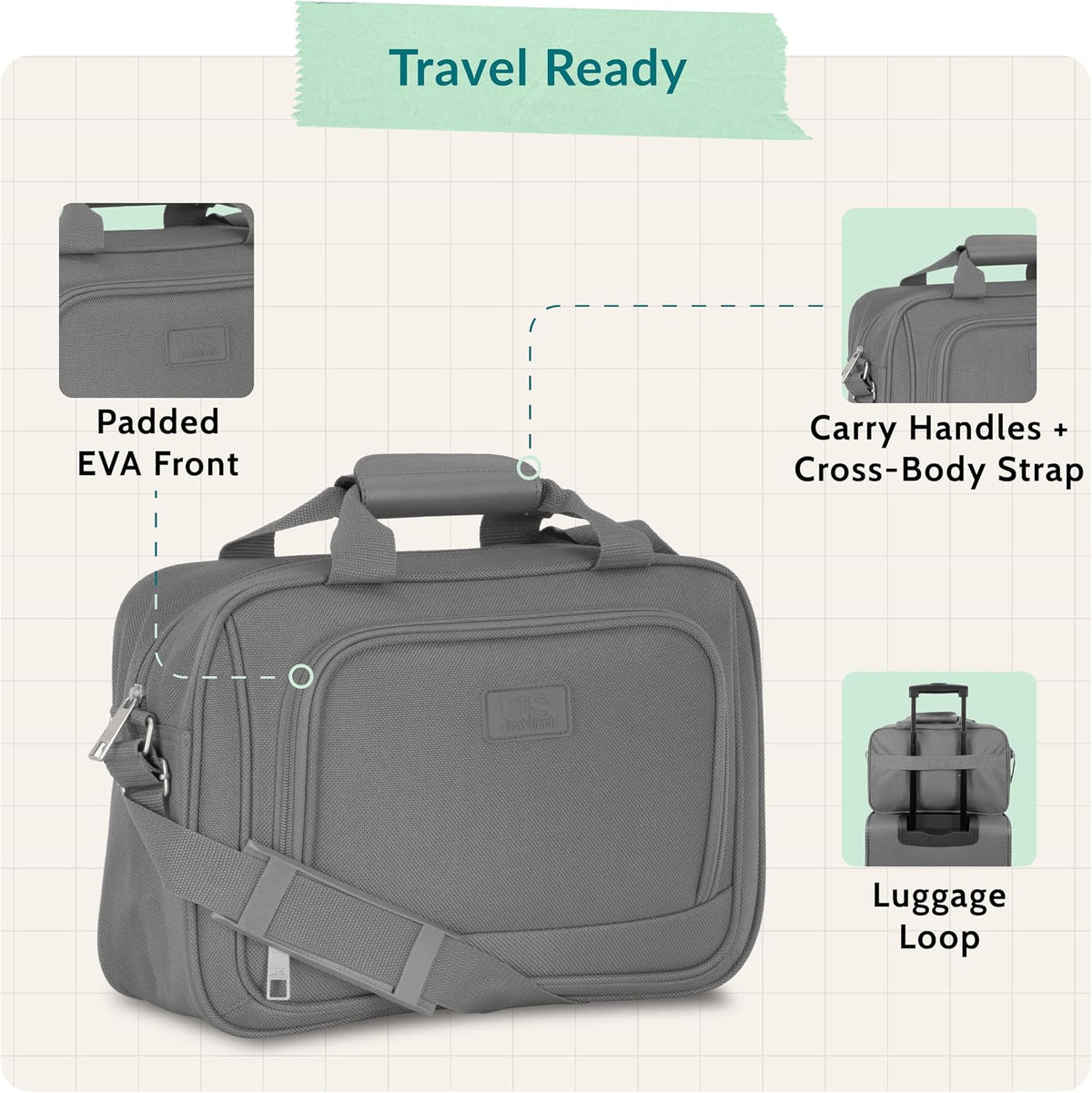 Rio 14" Travel Tote Bag, Lightweight 1200D Carry-On Bag for Women & Men