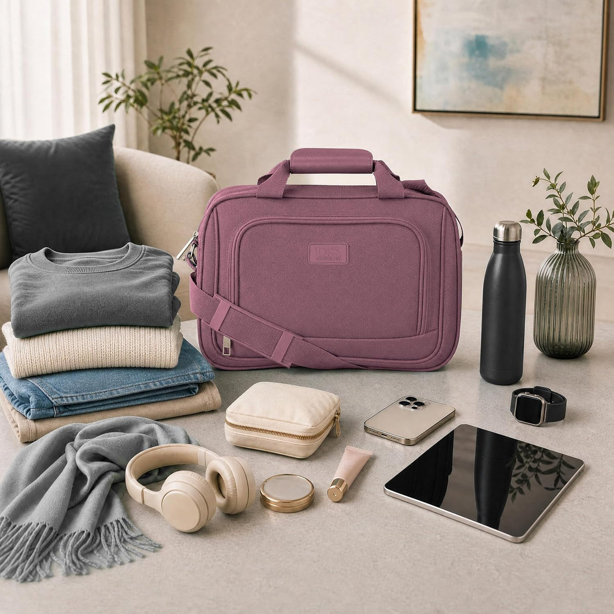 Rio 14" Travel Tote Bag, Lightweight 1200D Carry-On Bag for Women & Men