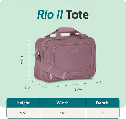 Rio 14" Travel Tote Bag, Lightweight 1200D Carry-On Bag for Women & Men