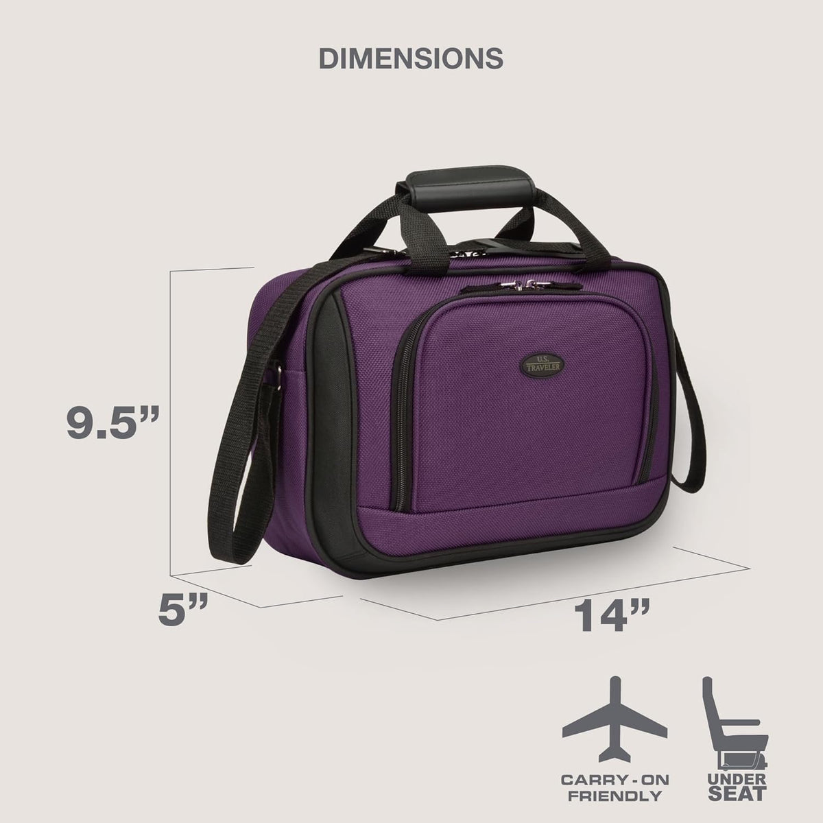 Rio 14" Travel Tote Bag, Lightweight 1200D Carry-On Bag for Women & Men