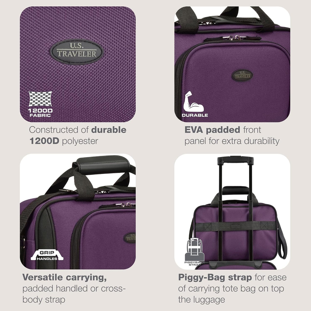 Rio 14" Travel Tote Bag, Lightweight 1200D Carry-On Bag for Women & Men