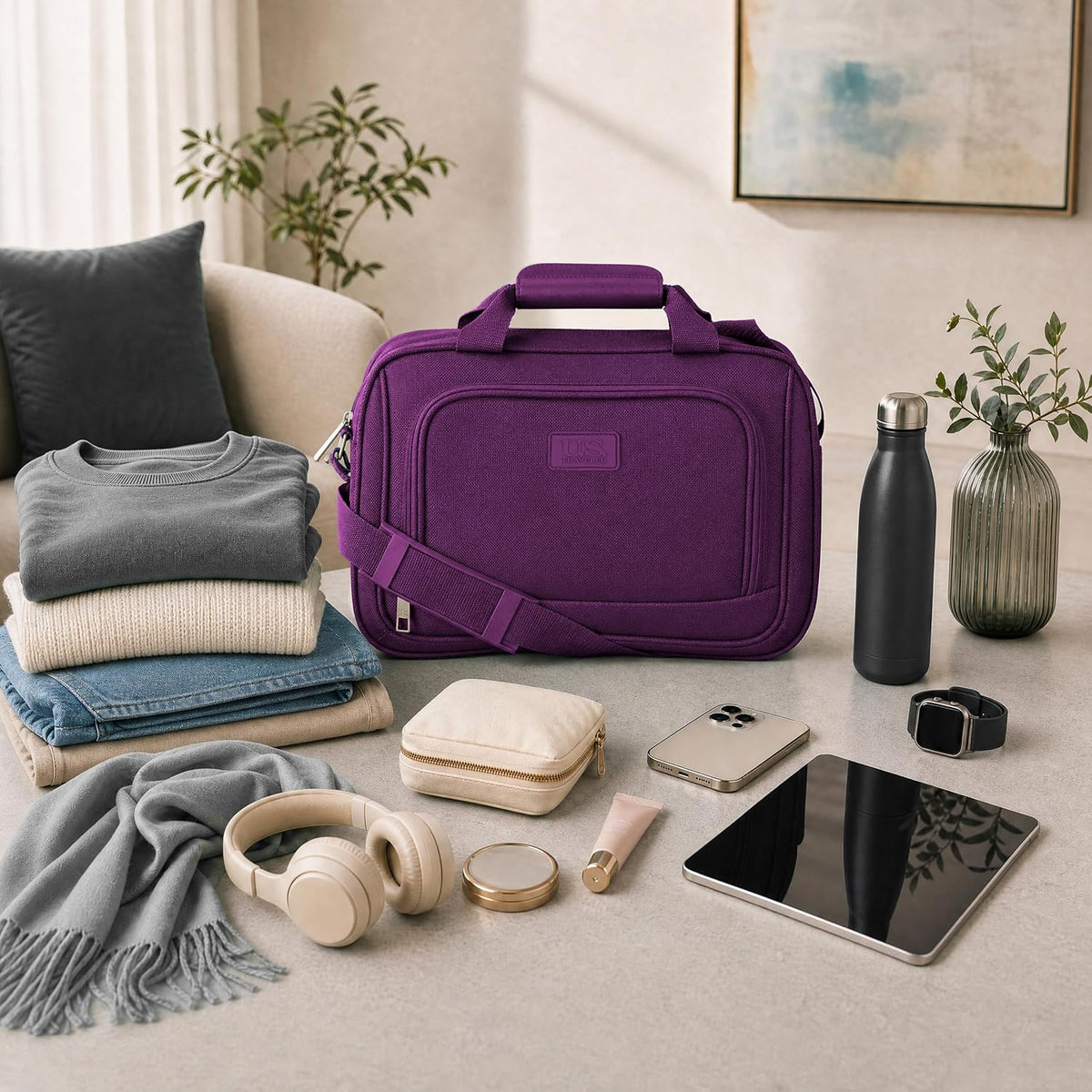 Rio 14" Travel Tote Bag, Lightweight 1200D Carry-On Bag for Women & Men