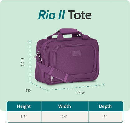 Rio 14" Travel Tote Bag, Lightweight 1200D Carry-On Bag for Women & Men