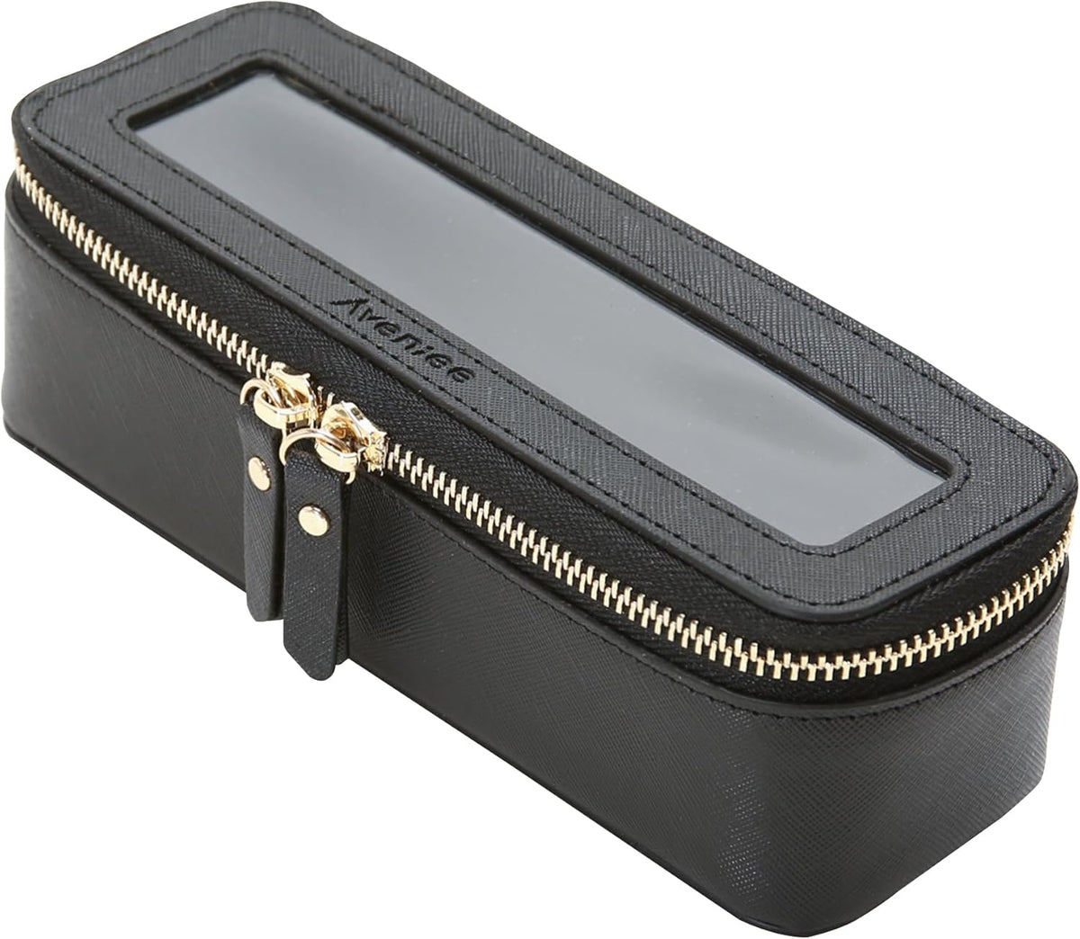 XL Clear Makeup Organizer,Double Layer Travel Cosmetic Case with Brush Holder & Zippered Compartments,Big Toiletry Bag for Travel Accessories,2 Layers Large,Black