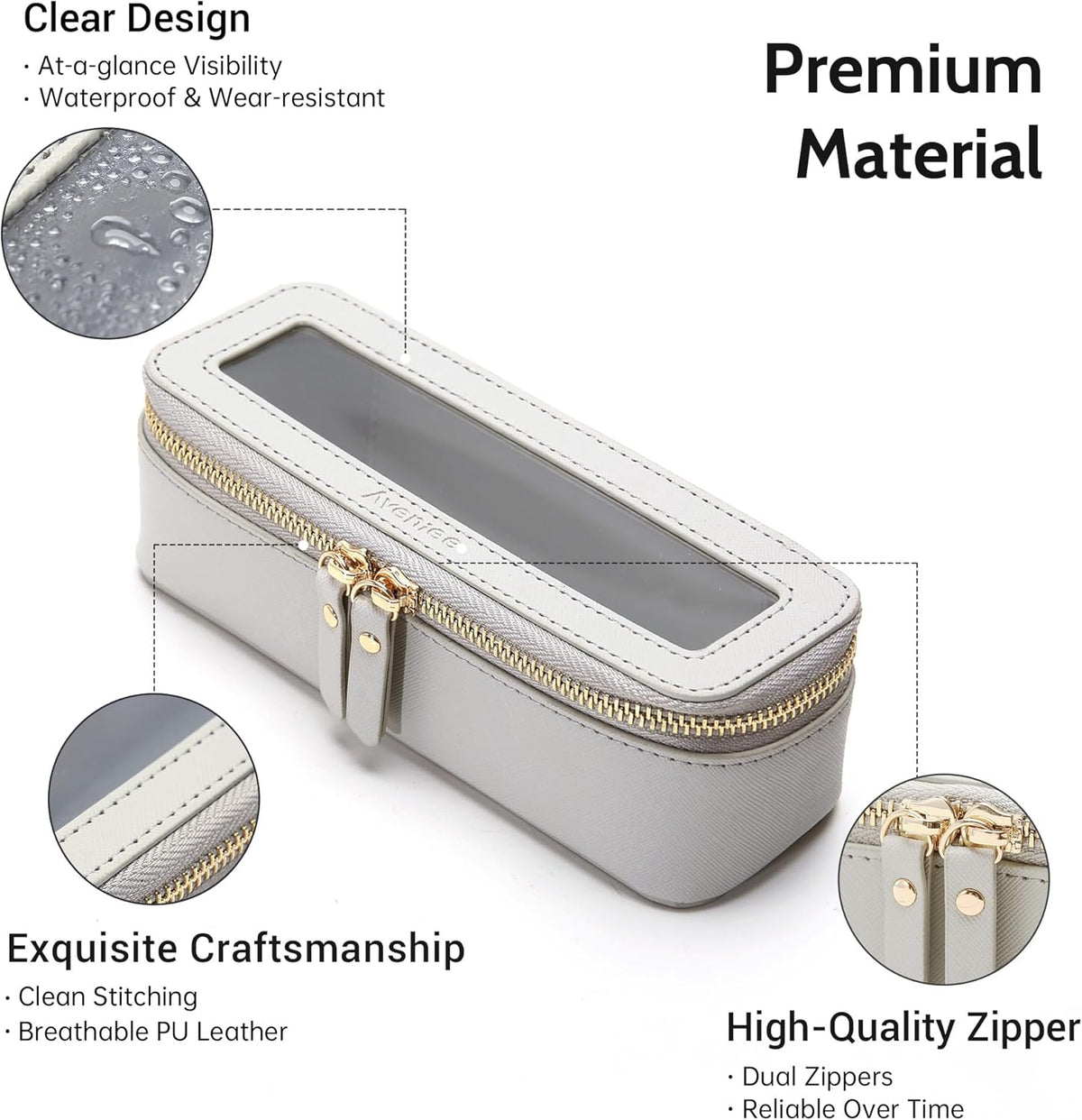 XL Clear Makeup Organizer,Double Layer Travel Cosmetic Case with Brush Holder & Zippered Compartments,Big Toiletry Bag for Travel Accessories,2 Layers Large,Black