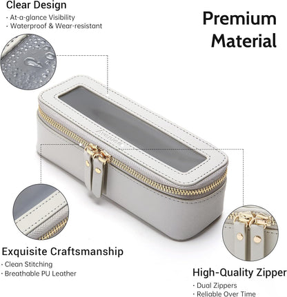 XL Clear Makeup Organizer,Double Layer Travel Cosmetic Case with Brush Holder & Zippered Compartments,Big Toiletry Bag for Travel Accessories,2 Layers Large,Black