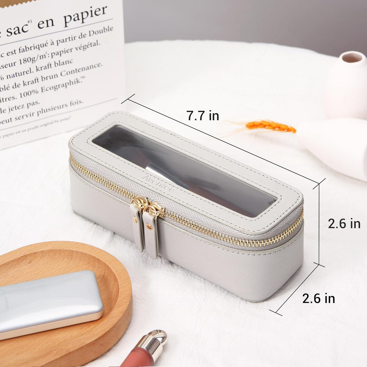 XL Clear Makeup Organizer,Double Layer Travel Cosmetic Case with Brush Holder & Zippered Compartments,Big Toiletry Bag for Travel Accessories,2 Layers Large,Black