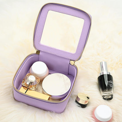 XL Clear Makeup Organizer,Double Layer Travel Cosmetic Case with Brush Holder & Zippered Compartments,Big Toiletry Bag for Travel Accessories,2 Layers Large,Black
