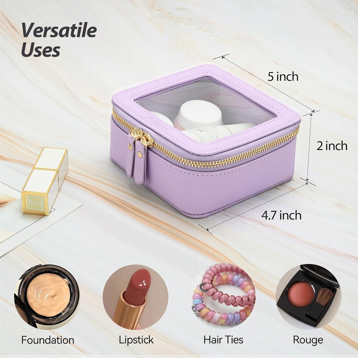 XL Clear Makeup Organizer,Double Layer Travel Cosmetic Case with Brush Holder & Zippered Compartments,Big Toiletry Bag for Travel Accessories,2 Layers Large,Black