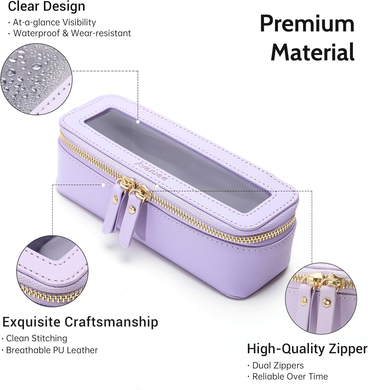 XL Clear Makeup Organizer,Double Layer Travel Cosmetic Case with Brush Holder & Zippered Compartments,Big Toiletry Bag for Travel Accessories,2 Layers Large,Black