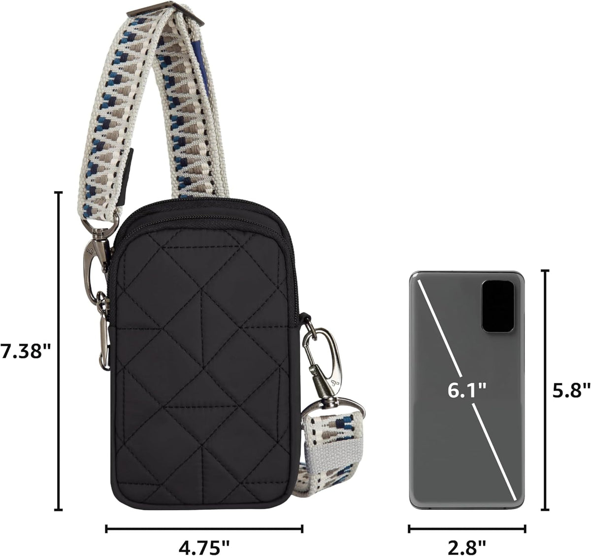 Anti-Theft Boho 2 Compartment Phone Crossbody