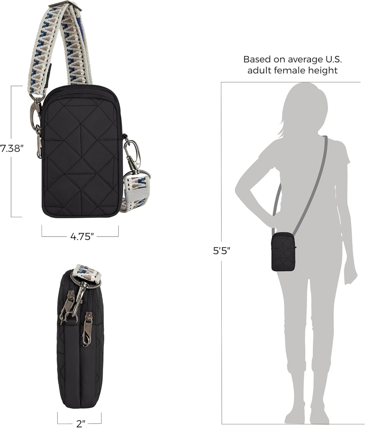 Anti-Theft Boho 2 Compartment Phone Crossbody