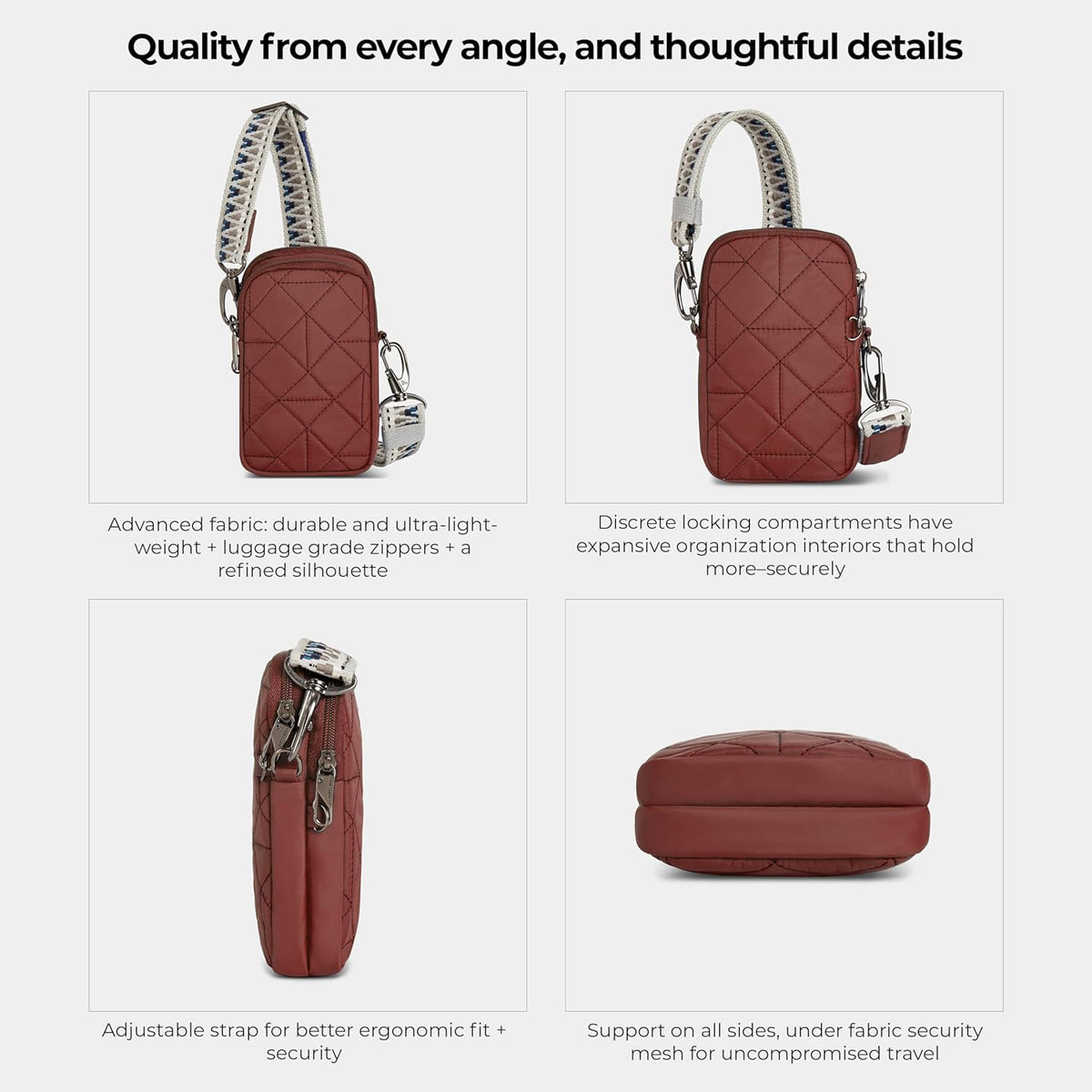 Anti-Theft Boho 2 Compartment Phone Crossbody
