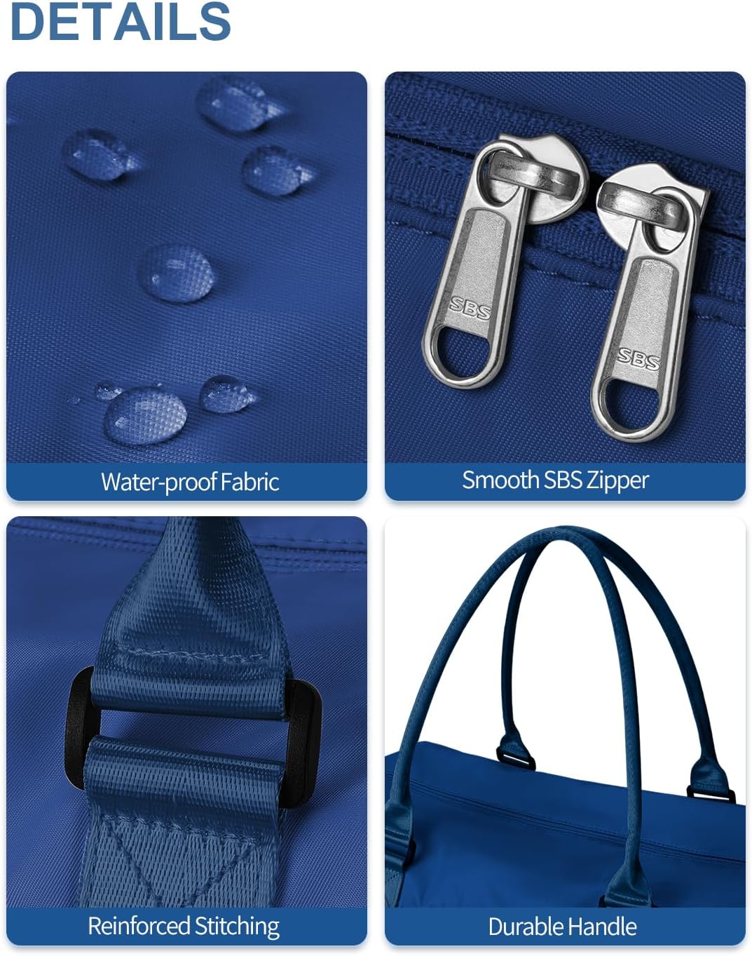 Travel Duffel Bag, Weekender Bags for Women, Overnight Gym Carry On Tote Bag with Wet Pocket, Hospital Mom Bag for Labor and Delivery - Light Blue