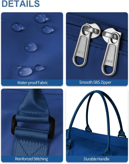 Travel Duffel Bag, Weekender Bags for Women, Overnight Gym Carry On Tote Bag with Wet Pocket, Hospital Mom Bag for Labor and Delivery - Light Blue