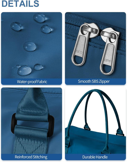 Travel Duffel Bag, Weekender Bags for Women, Overnight Gym Carry On Tote Bag with Wet Pocket, Hospital Mom Bag for Labor and Delivery - Light Blue