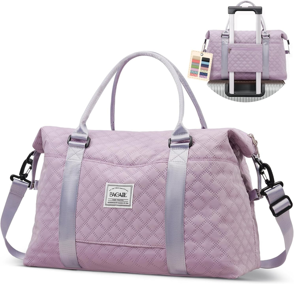 Travel Duffel Bag, Weekender Bags for Women, Overnight Gym Carry On Tote Bag with Wet Pocket, Hospital Mom Bag for Labor and Delivery - Light Blue