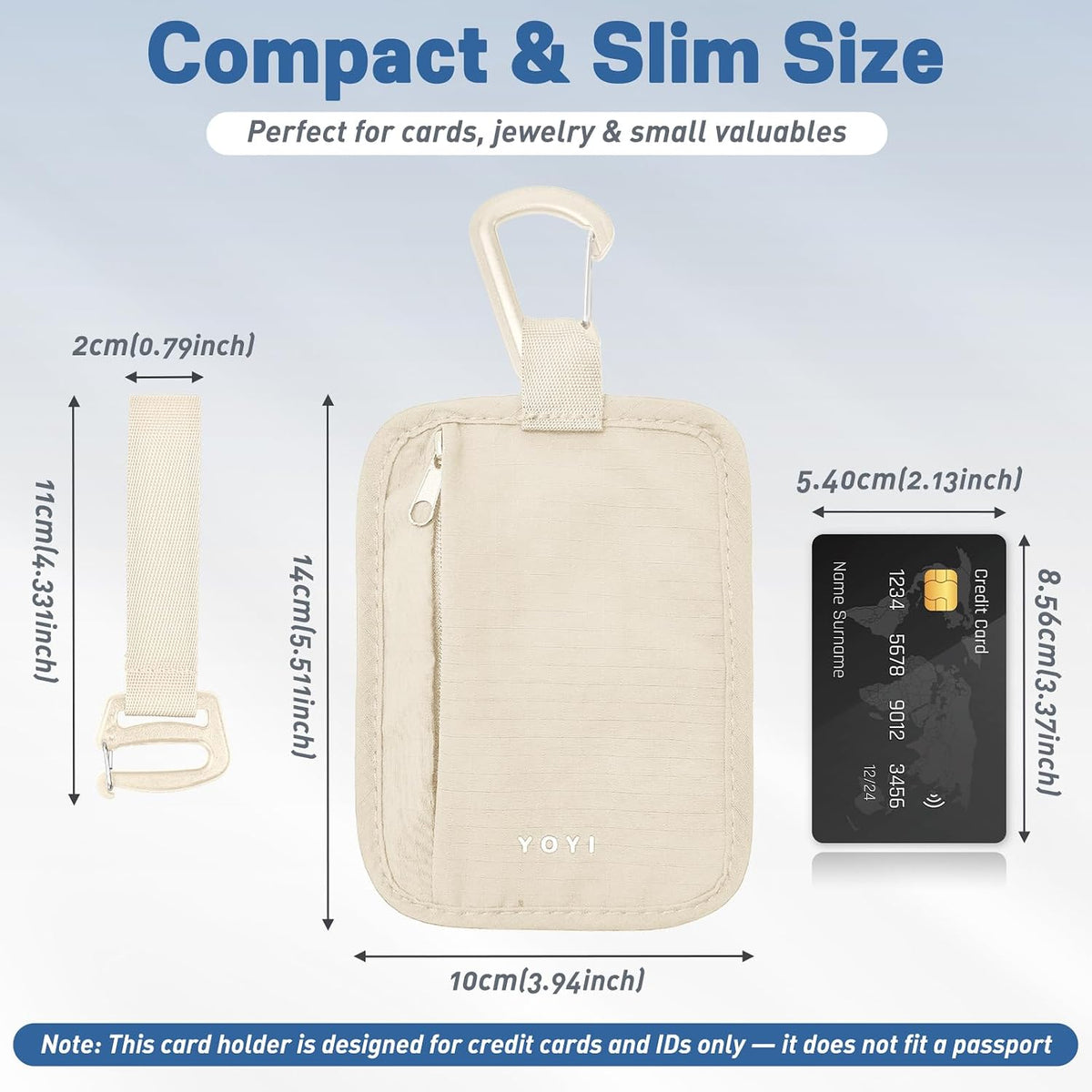 RFID Blocking Hidden Stash Clip, Travel Wallet Water-Repellent