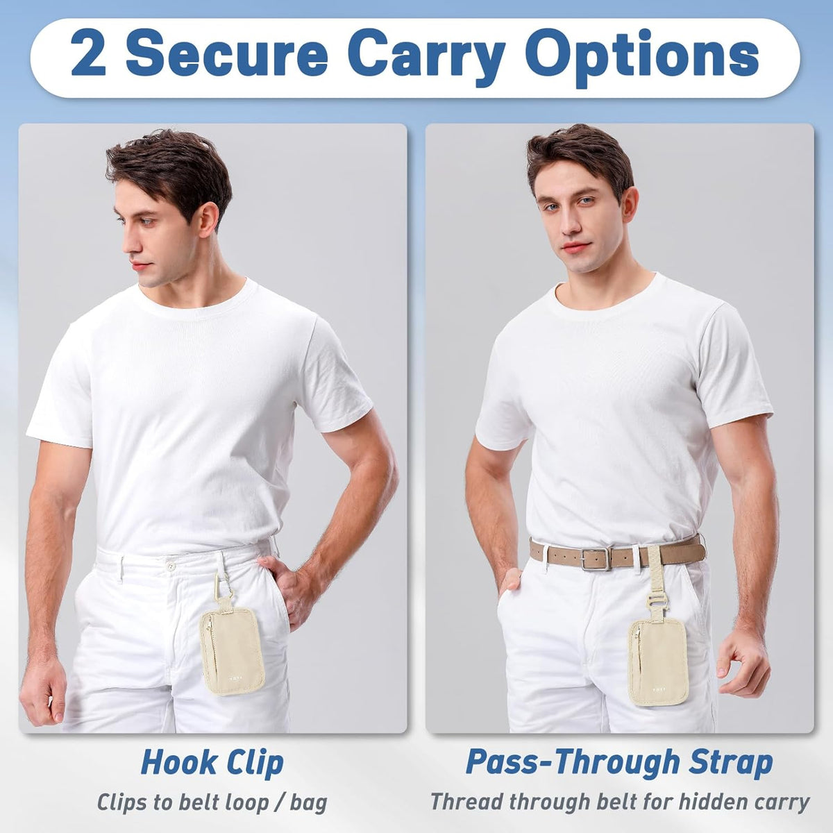 RFID Blocking Hidden Stash Clip, Travel Wallet Water-Repellent