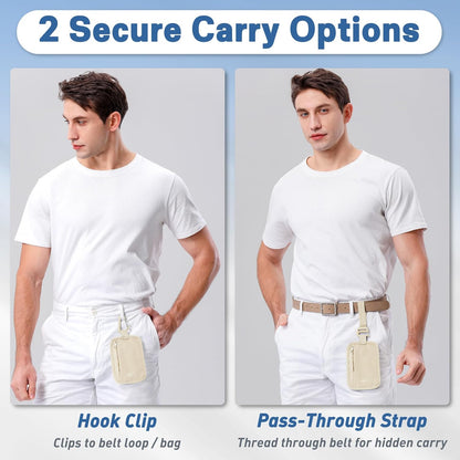 RFID Blocking Hidden Stash Clip, Travel Wallet Water-Repellent