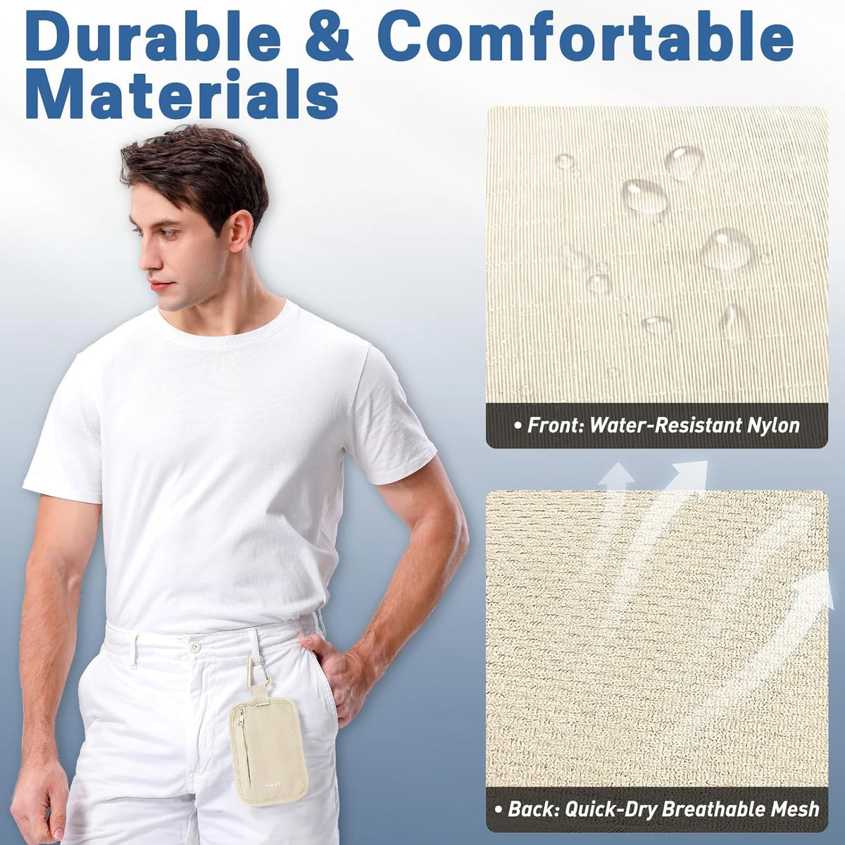 RFID Blocking Hidden Stash Clip, Travel Wallet Water-Repellent