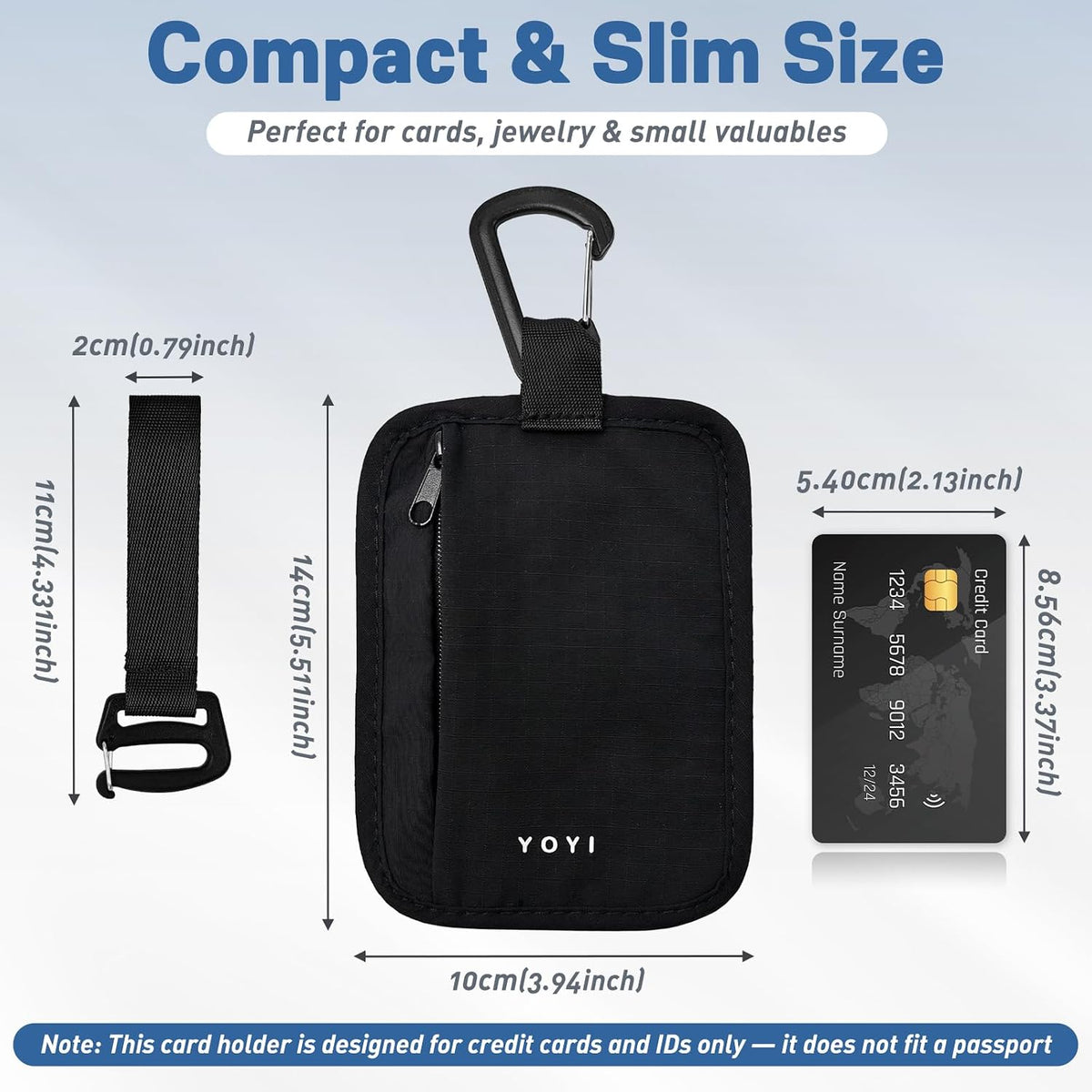 RFID Blocking Hidden Stash Clip, Travel Wallet Water-Repellent