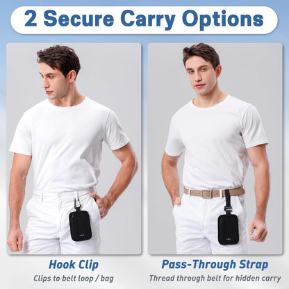 RFID Blocking Hidden Stash Clip, Travel Wallet Water-Repellent