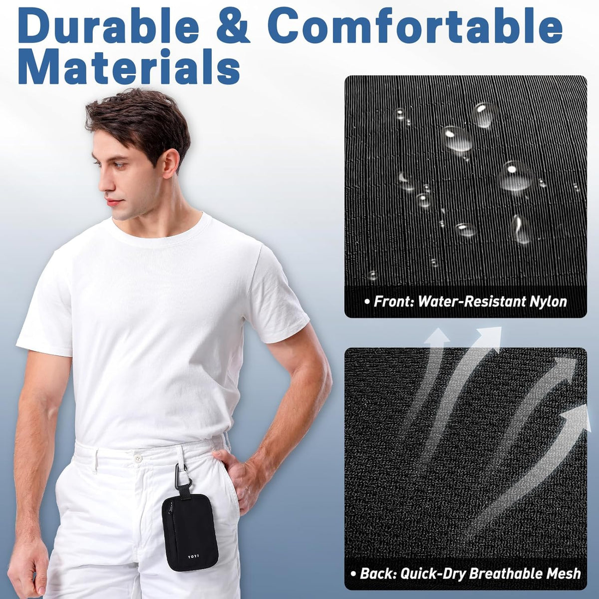 RFID Blocking Hidden Stash Clip, Travel Wallet Water-Repellent
