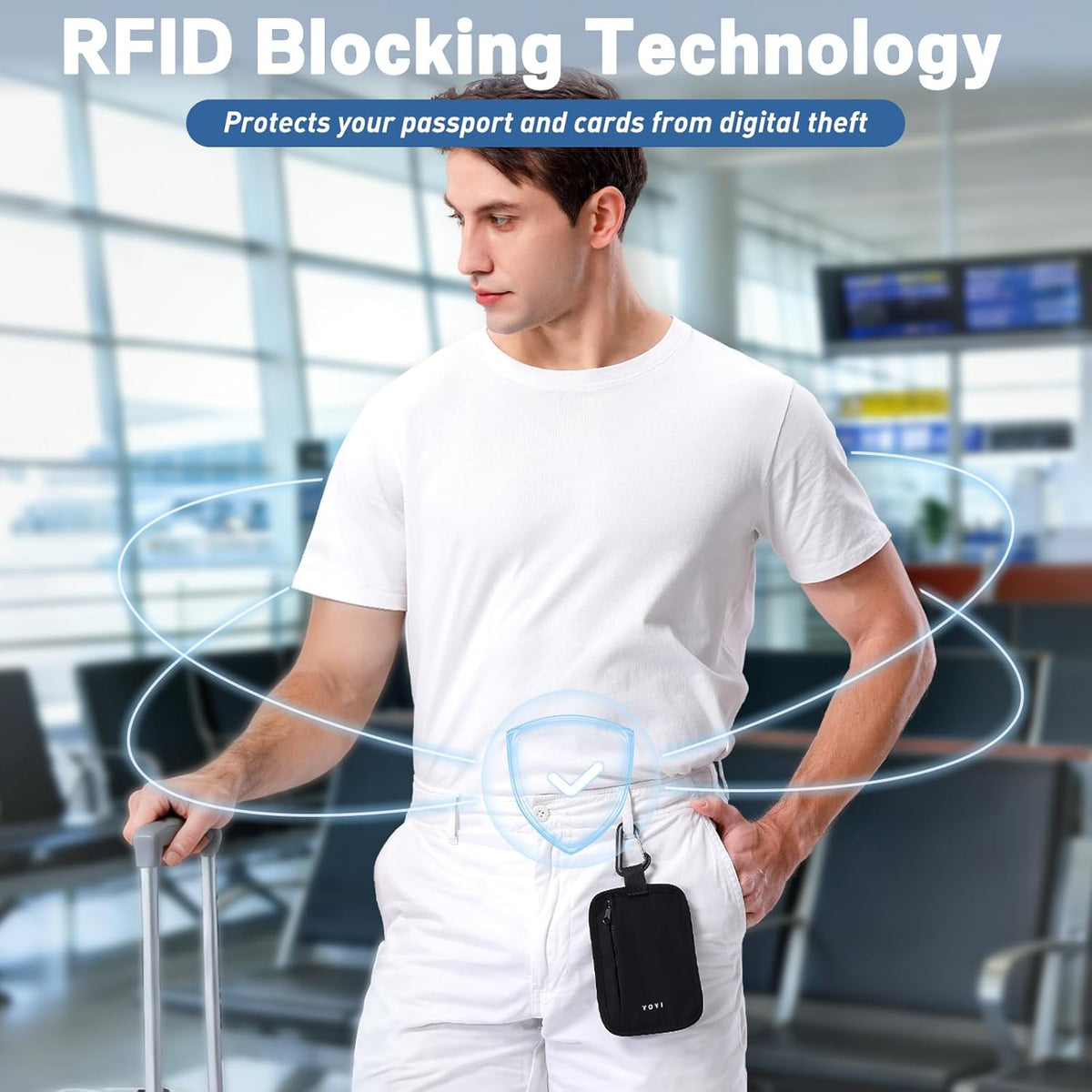 RFID Blocking Hidden Stash Clip, Travel Wallet Water-Repellent