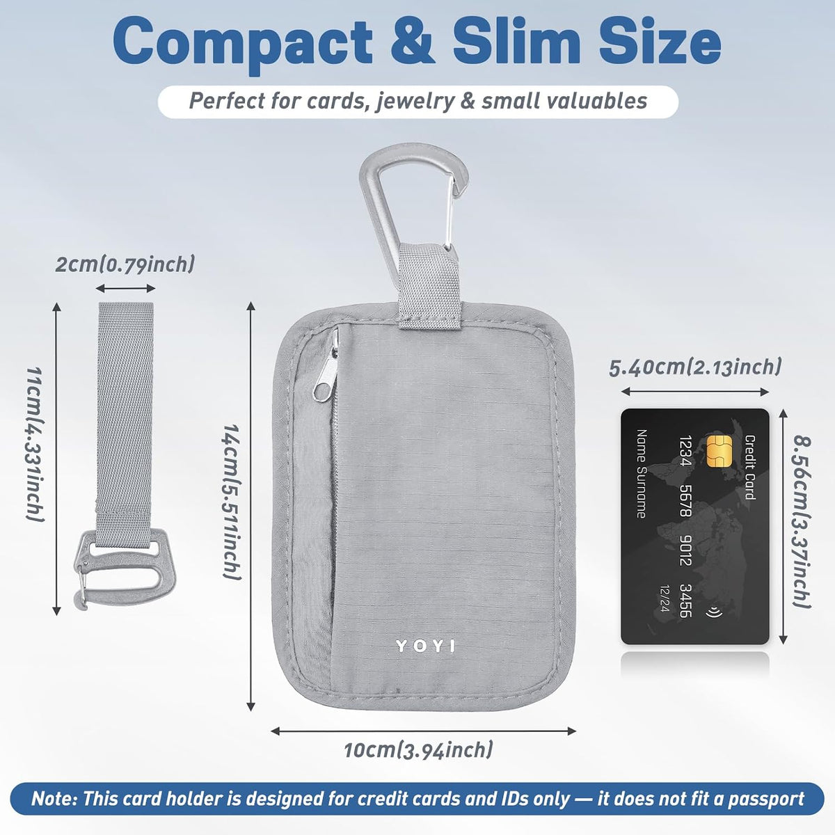 RFID Blocking Hidden Stash Clip, Travel Wallet Water-Repellent