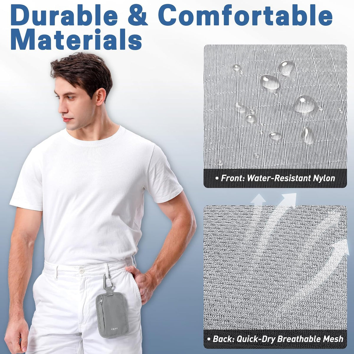 RFID Blocking Hidden Stash Clip, Travel Wallet Water-Repellent