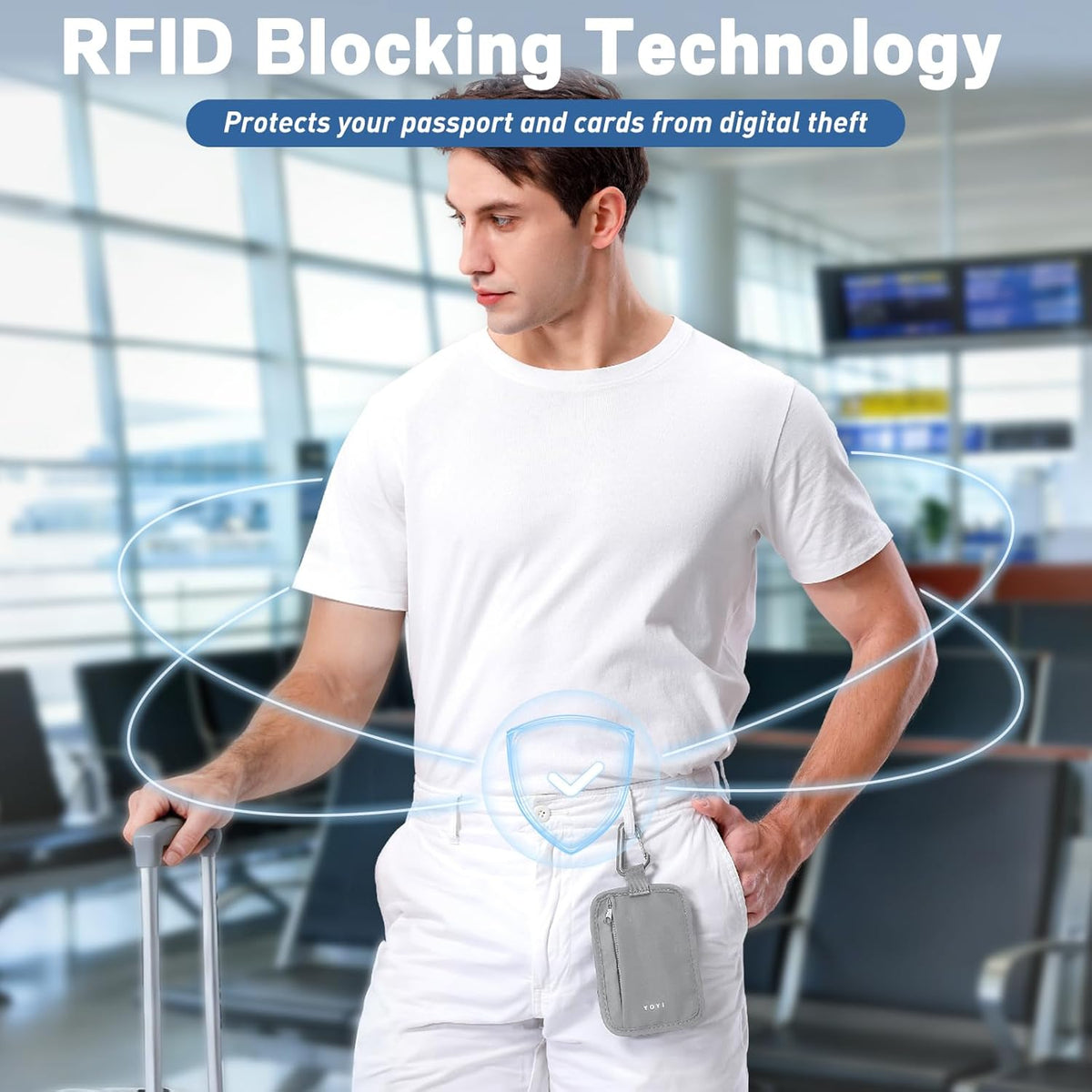 RFID Blocking Hidden Stash Clip, Travel Wallet Water-Repellent